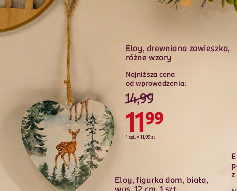 Zawieszka drewniana Eloy promocja w Rossmann