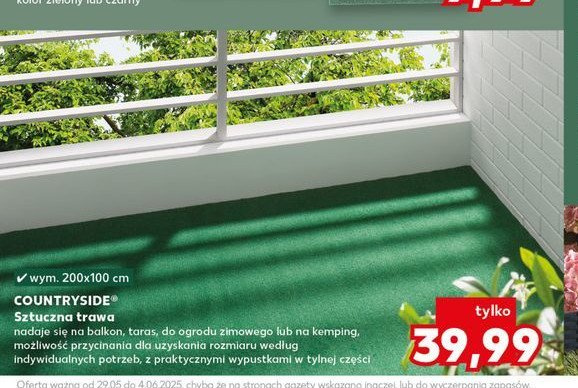 Sztuczna trawa 100 x 200 cm K-classic countryside promocja w Kaufland