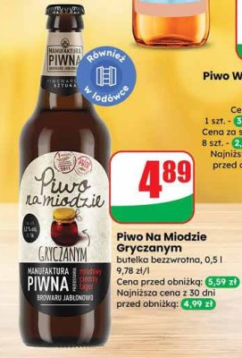 Piwo Na Miodzie Gryczanym butelka bezwrotna promocja w Dino