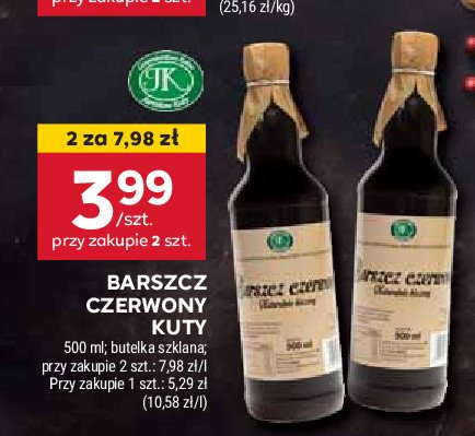 Barszcz czerwony J. KUTY promocja w Stokrotka