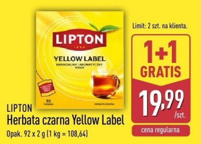 Herbata czarna Yellow Label  promocja w Aldi