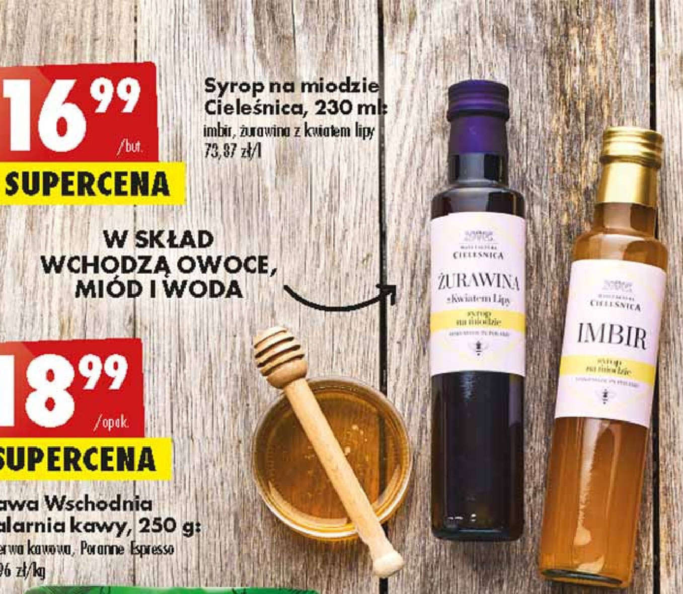 Syrop na miodzie z imbirem MANUFAKTURA CIELE艢NICA promocja