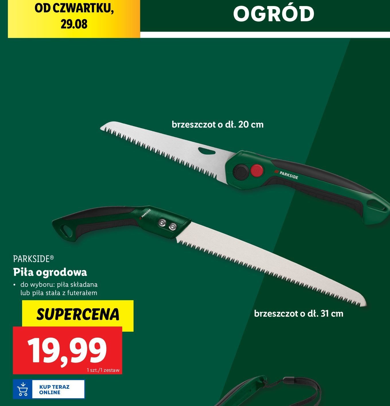 Brzeszczot 20 cm Parkside promocja