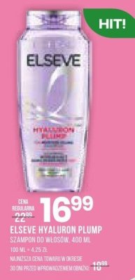 Szampon Elseve Hyaluron Plump do włosów, 400 ml promocja w Drogerie Natura