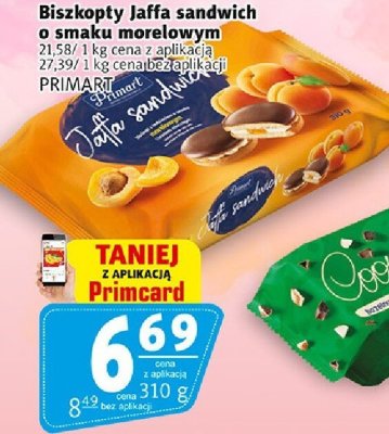 Biszkopty Jaffa sandwich o smaku morelowym Primart promocja w Prim Market
