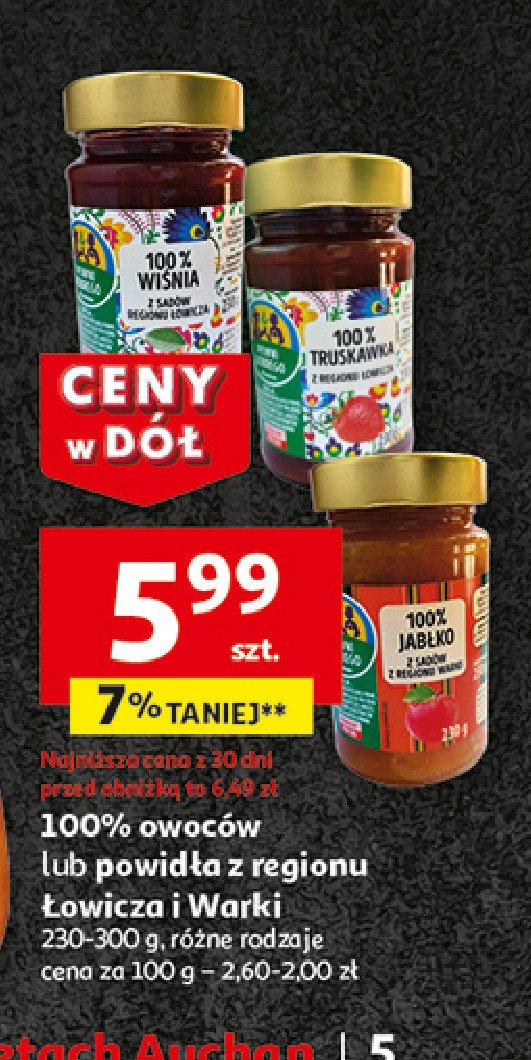 Jabłko z sadów z regionu warki Auchan pewni dobrego promocja w Auchan