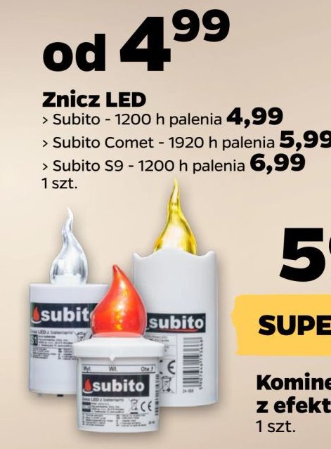 Znicz led 80 dni biały Subito promocja