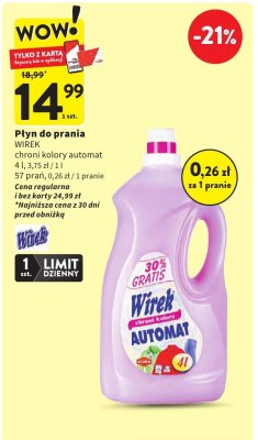 Płyn do prania WIREK chrom kolory automat promocja w Intermarche