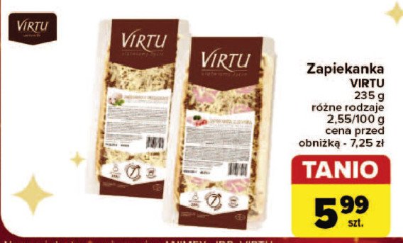 Zapiekanka z szynką Virtu promocja