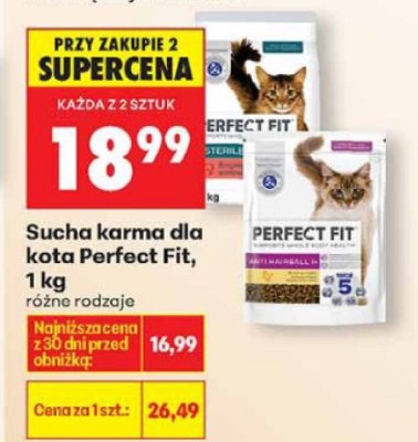 Sucha karma dla kota Perfect Fit, 1 kg promocja w Biedronka