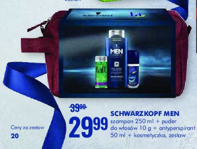 Zestaw w kosmetyczce: szampon 250 ml + puder do włosów 10 g + antyperspirant 50 ml Schwarzkopf zestaw promocja