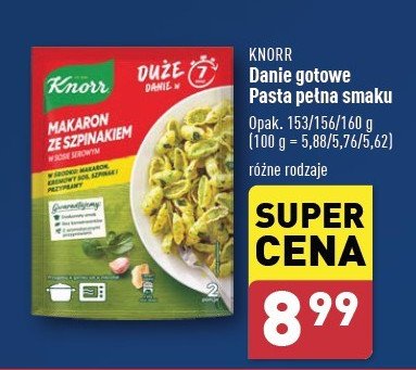 Makaron ze szpinakiem z sosem serowym Knorr promocja