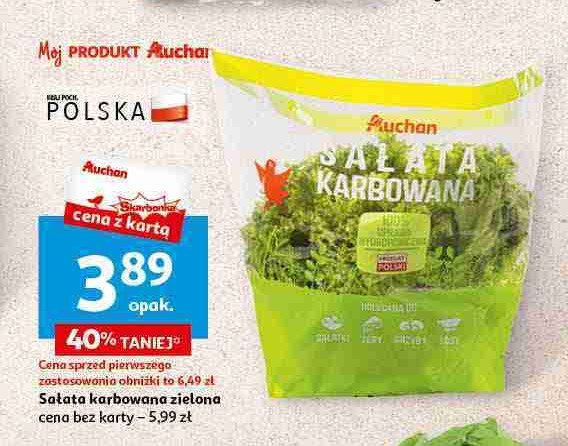 Sa艂ata karbowana zielona Auchan r贸偶norodne (logo czerwone) promocja