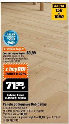 Panele podłogowe Dąb Dallas promocja w OBI