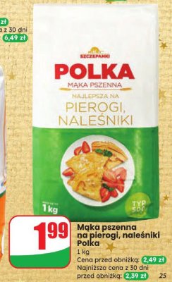 Mąka pszenna na pierogi, naleśniki Polka promocja w Dino