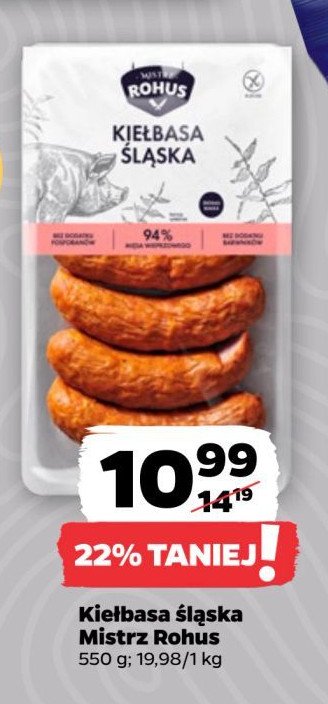 Kiełbasa ślaska Mistrz rohus promocja w Netto