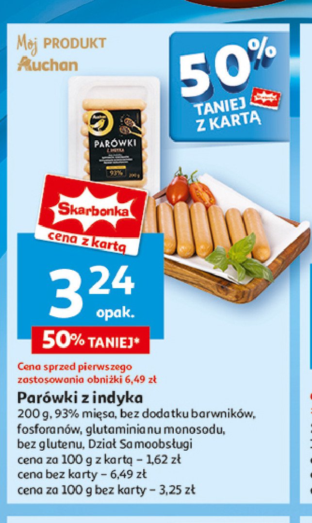 Parówki z indyka Auchan promocja