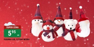 Dekoracja figurka led bałwan 5,95 promocja w bi1