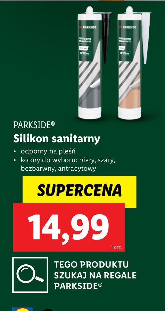 Silikon sanitarny przezroczysty Parkside promocja w Lidl