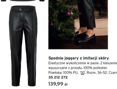 Spodnie joggery z imitacji skóry czarne promocja w Tchibo