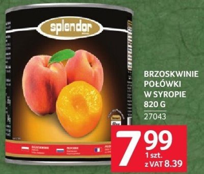 Brzoskwinie Splendor w syropie 820g promocja w Selgros