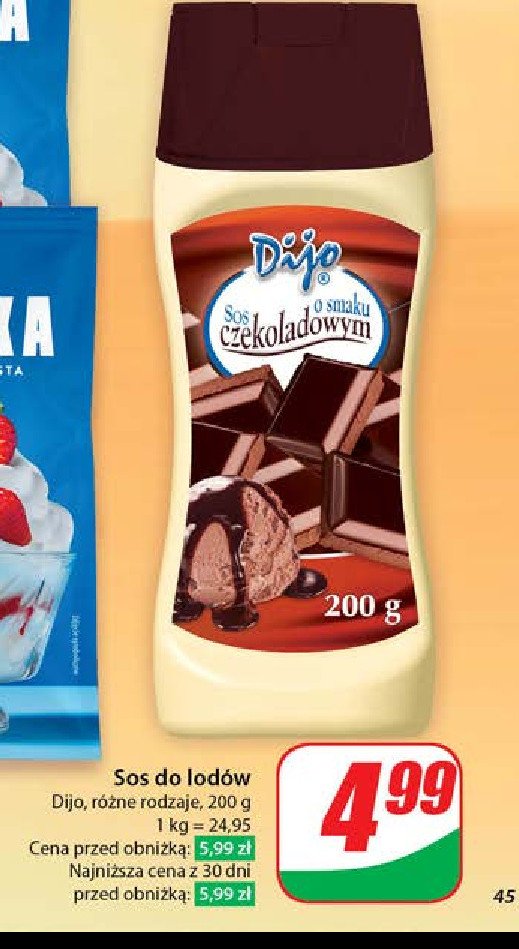 Sos deserowy czekoladowy Dijo promocja w Dino