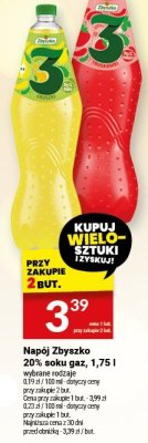 Napój Zbyszko 20% soku gaz, 1,75 l promocja w Twój Market