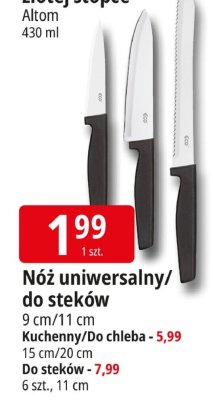 Nóż uniwersalny/do steków 9 cm/11 cm Kuchenny/Do chleba 15 cm/20 cm Do steków 6 szt., 11 cm promocja w Leclerc