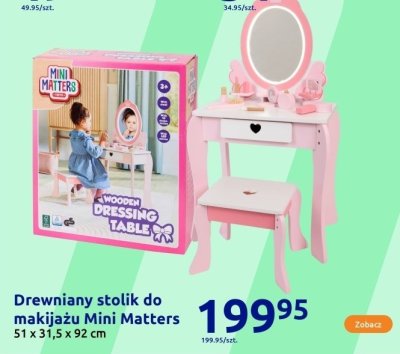 Drewniany stolik do makijażu  promocja w Action
