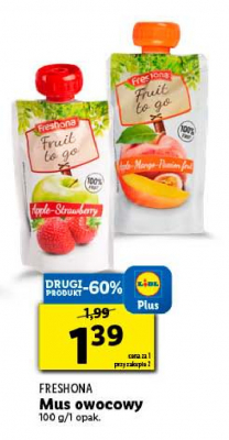 Mus owocowy jab艂ko-mango-marakuja Freshona promocja