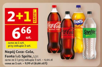 Napój Coca-Cola, Fanta lub Sprite promocja w Auchan