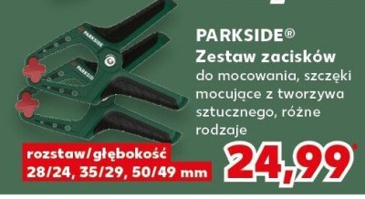 Zestaw zacisków do mocowania, ściskając mocujące z tworzywa sztucznego, różne rodzaje PARKSIDE rozstaw/głębokość 28/24, 50/22, 60/60 mm promocja w Kaufland