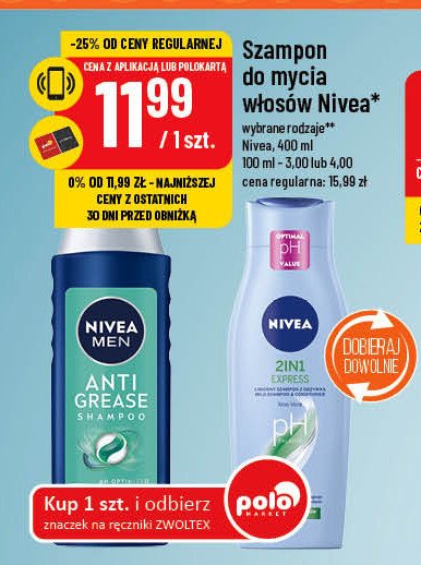 Szampon anti grease Nivea men promocja