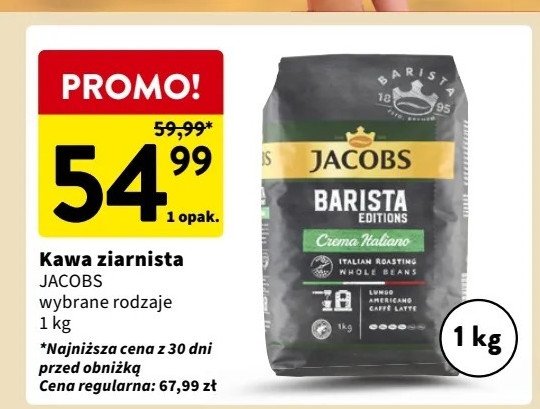 Kawa Jacobs barista editions crema italiano promocja w Intermarche