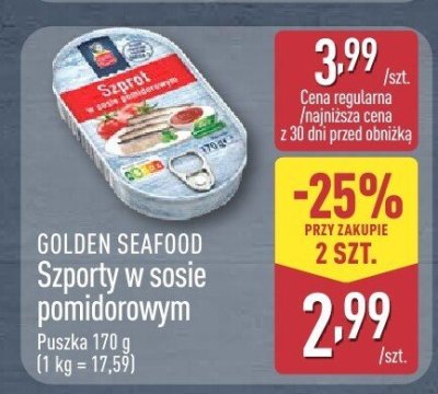 Szproty w sosie pomidorowym  promocja w Aldi