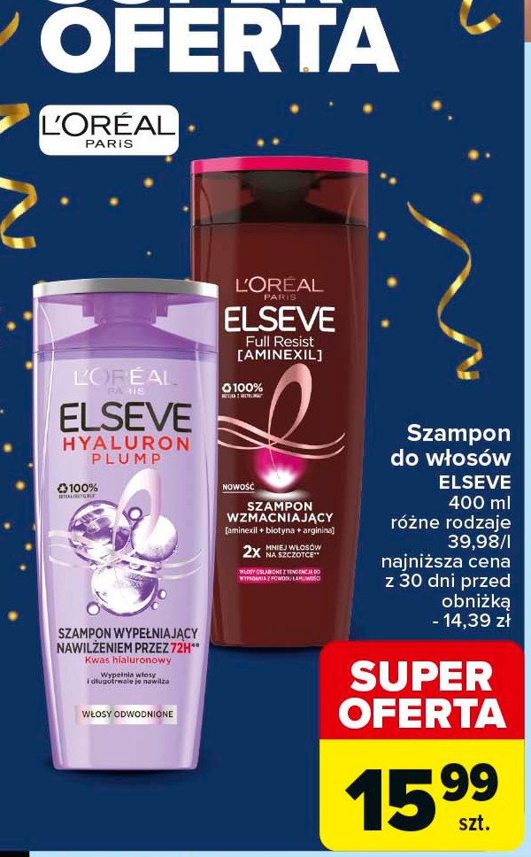 Szampon do włosów wzmacniający L'oreal elseve full resist promocja