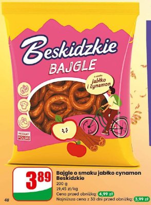 Bajgle o smaku jabłko cynamon Beskidzkie promocja w Dino
