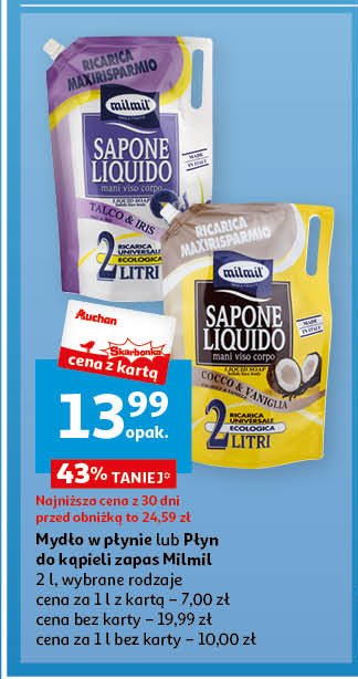 Myd艂o w p艂ynie cocco&vaniglia Milmil promocja