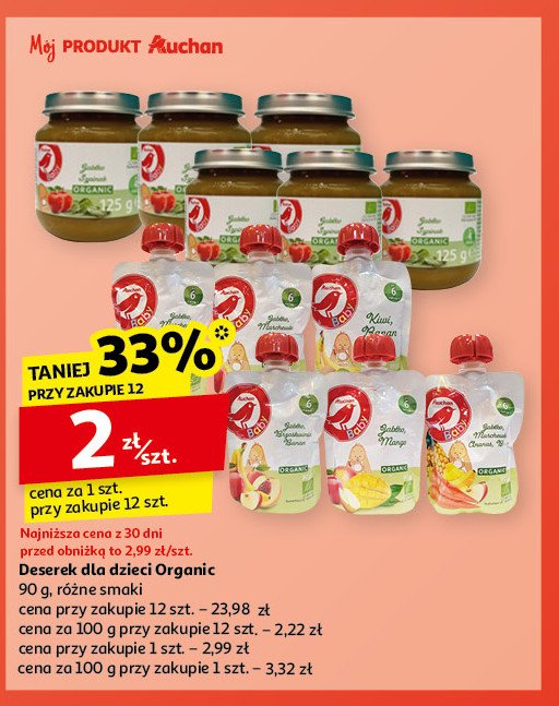 Przecier jabłko - szpinak bio Auchan baby promocja