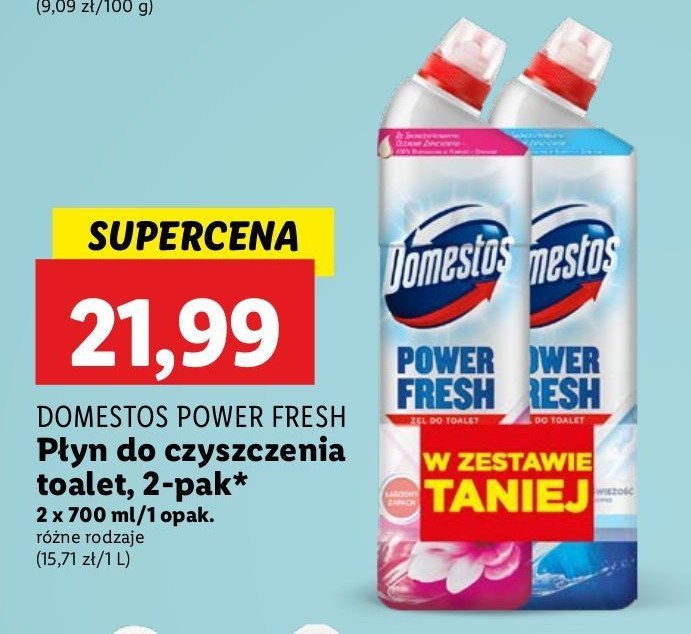 Żel do wc ocean fresh + lime fresh Domestos power fresh (wcześniej total hygiene) promocja