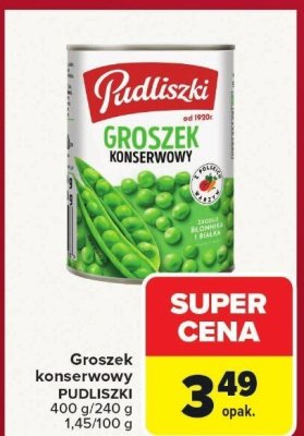 Groszek konserwowy Pudliszki promocja w Carrefour Market