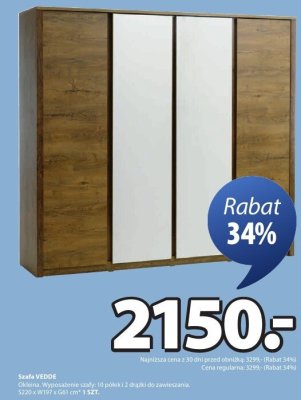 Szafa VEDDE promocja w Jysk