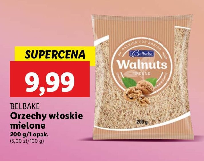 Orzechy włoskie mielone Belbake promocja