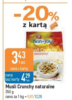 Musli crunchy naturalne Wiodąca marka brin de jour promocja w Leclerc
