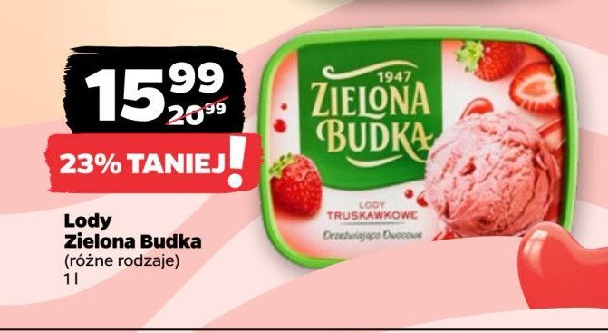 Lody truskawkowe Zielona budka promocja