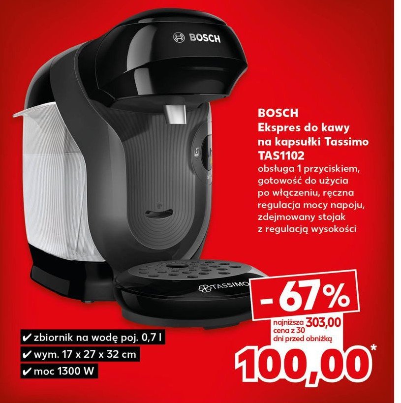 Ekspres tassimo tas1102 Bosch promocja w Kaufland