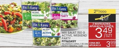 Mix sałat fit&easy Active, Weekend, Party promocja w Wafelek