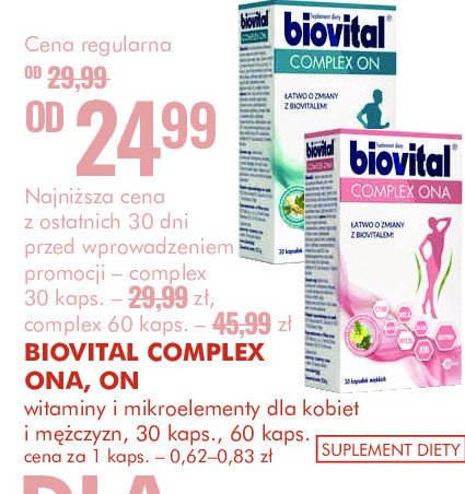 Zestaw witamin i minerałów dla kobiet Biovital complex ona promocja