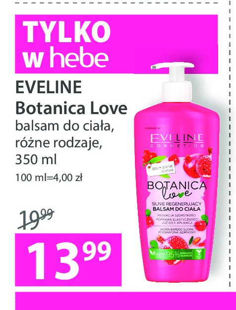 Silnie regenerujący balsam do ciała Eveline botanica love promocja