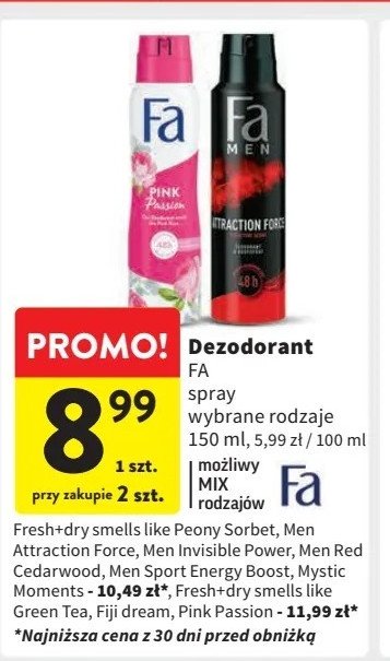 Dezodorant peony Fa fresh & dry promocja